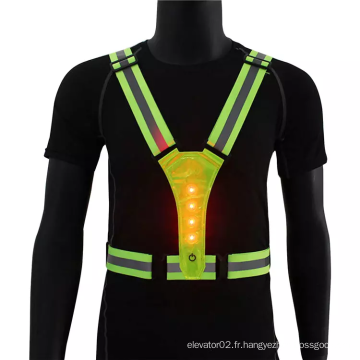 Gilet de sécurité réfléchissant avec lumière LED